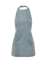 Denim Mini Dress with Croc-Effect Texture - Collezione Happy Birthday | Lidia Shopping