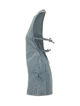 Denim Mini Dress with Croc-Effect Texture - Collezione Happy Birthday | Lidia Shopping