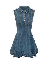 Denim Mini Dress with Broderie Hem - Collezione Happy Birthday | Lidia Shopping