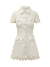 Collared Mini Dress with Broderie Details - Collezione Happy Birthday | Lidia Shopping