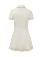 Collared Mini Dress with Broderie Details - Collezione Happy Birthday | Lidia Shopping