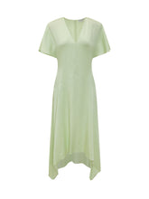 Satin Dress with V-Neck - New Collection | Lidia Shopping