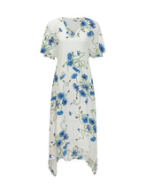 Dress with V Neck and Floral Print - New Collection | Lidia Shopping