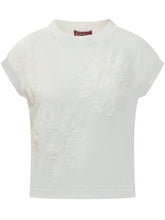 T-shirt Girocollo con Ricamo Floreale - Abbigliamento Donna | Lidia Shopping