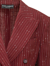 Double-Breasted Pinstripe Blazer with Peak Lapels - Dolce & Gabbana | Lidia Shopping