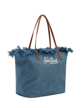 Borsa Tote City in Denim con Bordi Sfrangiati - Borse a Tracolla Donna | Lidia Shopping