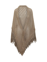 Scialle in Maglia Traforata con Frange - Accessori Donna | Lidia Shopping