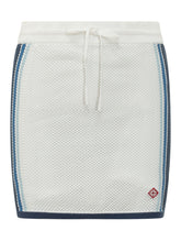 Mini Skirt with Drawstring and Mesh Pattern with Side Stripes - Casablanca | Lidia Shopping