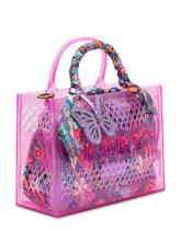 Borsa Tote Jelly Trasparente con Foulard e Charm Farfalla - Borse a Tracolla Donna | Lidia Shopping