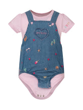 Chambray Embroidered Overall Bodysuit Set - GUESS KIDS | Lidia Shopping