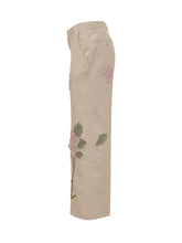 Straight Leg Trousers with Floral Appliques - Collezione Happy Birthday | Lidia Shopping