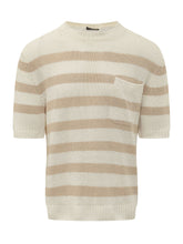 Striped Crew Neck Sweater with Pocket - Collezione Happy Birthday | Lidia Shopping