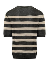 Striped Crew Neck Sweater with Pocket - Collezione Happy Birthday | Lidia Shopping