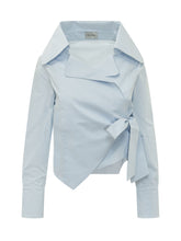 Nora Shirt with Wide Collar and Wrap Closure - Balossa | Lidia Shopping