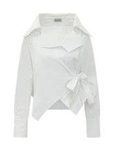 Nora Shirt with Wide Collar and Wrap Closure - Balossa | Lidia Shopping