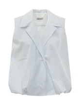 Kyma Sleeveless Shirt with Lapels and Striped Pattern - Balossa | Lidia Shopping