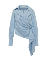 Candy Shirt with Wide Collar and Asymmetric Draping - Balossa | Lidia Shopping