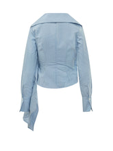 Candy Shirt with Wide Collar and Asymmetric Draping - Balossa | Lidia Shopping