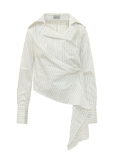 Candy Shirt with Wide Collar and Asymmetric Draping - Balossa | Lidia Shopping