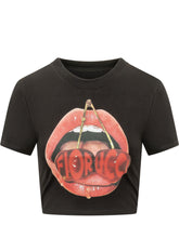 Cropped T-shirt with Graphic Print - Collezione Happy Birthday | Lidia Shopping