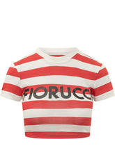 T-shirt Crop con Logo e Righe - Abbigliamento Donna | Lidia Shopping