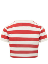 T-shirt Crop con Logo e Righe - Abbigliamento Donna | Lidia Shopping